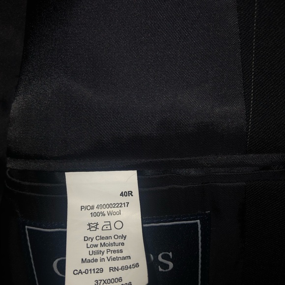 Black pin stripe full suit with pants and vest - Picture 2 of 5